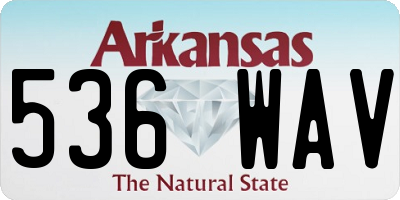 AR license plate 536WAV
