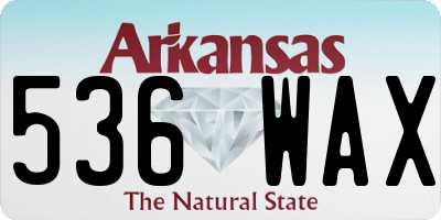 AR license plate 536WAX