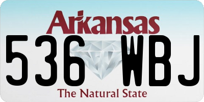 AR license plate 536WBJ