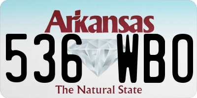 AR license plate 536WBO