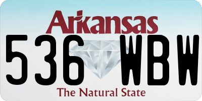 AR license plate 536WBW
