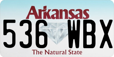 AR license plate 536WBX