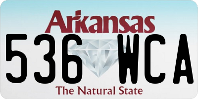 AR license plate 536WCA