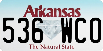 AR license plate 536WCO