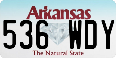 AR license plate 536WDY
