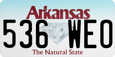 AR license plate 536WEO