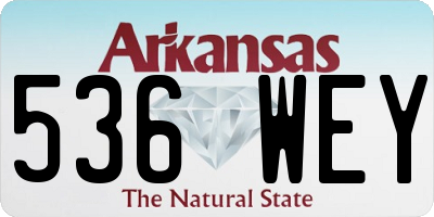 AR license plate 536WEY