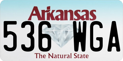 AR license plate 536WGA