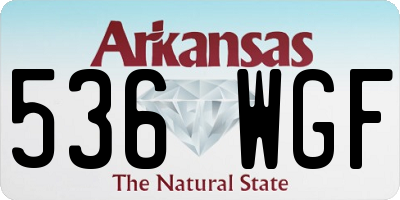 AR license plate 536WGF