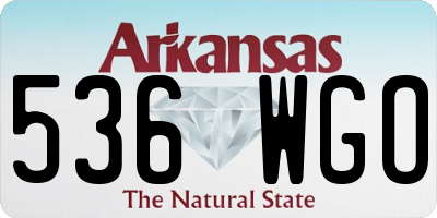 AR license plate 536WGO