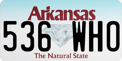 AR license plate 536WHO