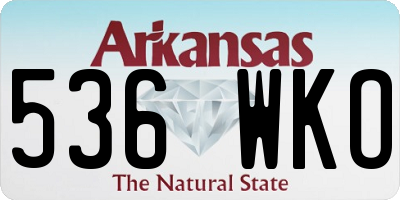 AR license plate 536WKO