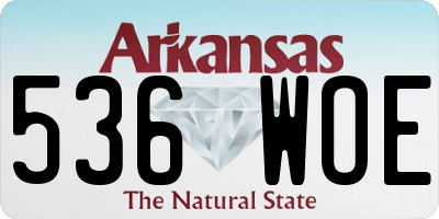 AR license plate 536WOE