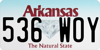 AR license plate 536WOY