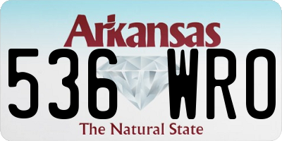AR license plate 536WRO
