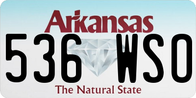 AR license plate 536WSO