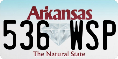 AR license plate 536WSP