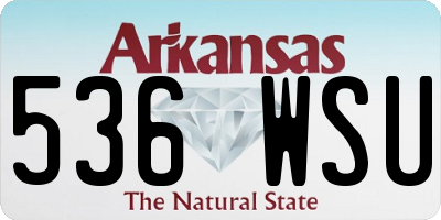 AR license plate 536WSU