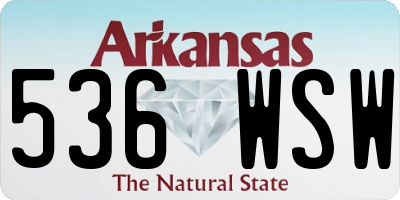 AR license plate 536WSW