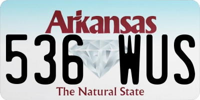 AR license plate 536WUS