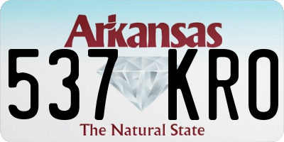 AR license plate 537KRO