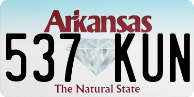 AR license plate 537KUN