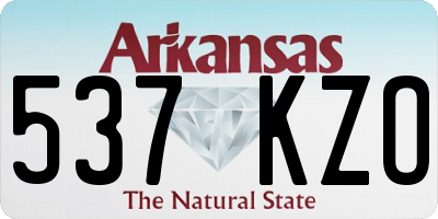 AR license plate 537KZO