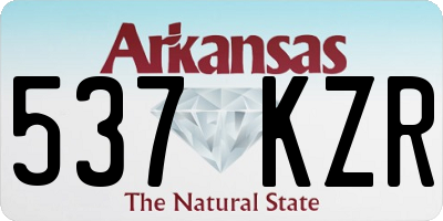 AR license plate 537KZR