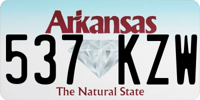 AR license plate 537KZW