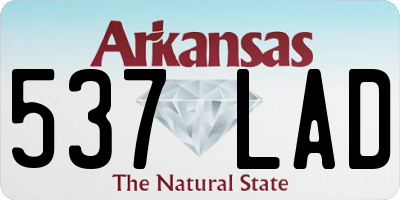 AR license plate 537LAD