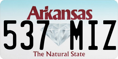 AR license plate 537MIZ