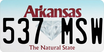 AR license plate 537MSW