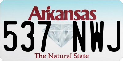 AR license plate 537NWJ