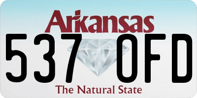 AR license plate 537OFD