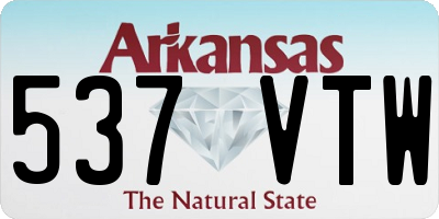 AR license plate 537VTW