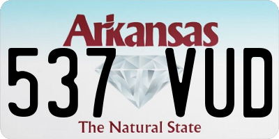 AR license plate 537VUD