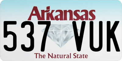 AR license plate 537VUK