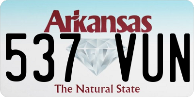 AR license plate 537VUN