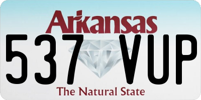 AR license plate 537VUP