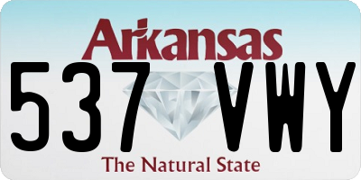 AR license plate 537VWY