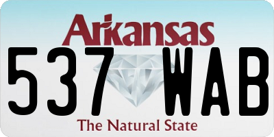 AR license plate 537WAB