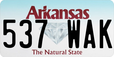 AR license plate 537WAK