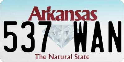 AR license plate 537WAN