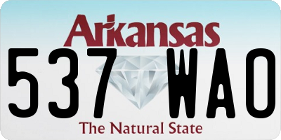 AR license plate 537WAO