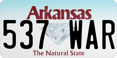 AR license plate 537WAR