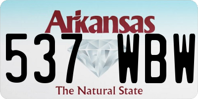 AR license plate 537WBW