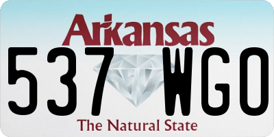 AR license plate 537WGO