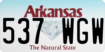 AR license plate 537WGW