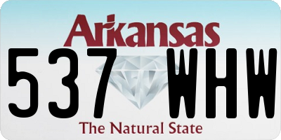 AR license plate 537WHW