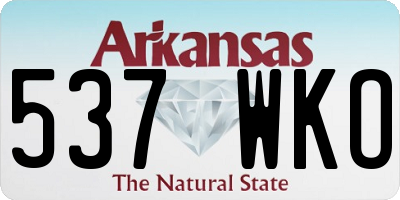 AR license plate 537WKO